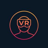 VR, virtual reality vector icon