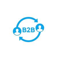 icono de vector b2b en blanco