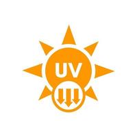 icono de radiación de luz ultravioleta en blanco vector