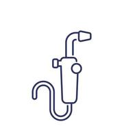 welding torch line icon on white vector