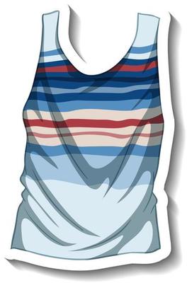 A sticker template with a summer tank top isolated