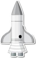 Sticker template with rocket ship isolated vector