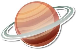 Sticker template with Saturn planet isolated vector