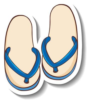 A sticker template with summer flip flops isolated