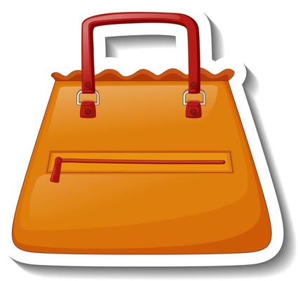 A sticker template with a women shoulder bag isolated