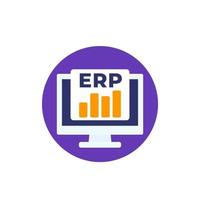 erp software icon, flat design vector