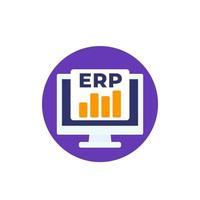 icono de software erp, diseño plano vector