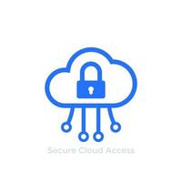 acceso seguro a la nube, icono de vector para web