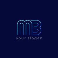 logotipo de mb, diseño de línea de monograma vector