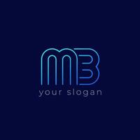 MB logo, monogram line design vector