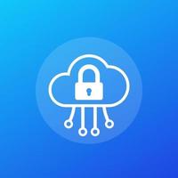 Secure cloud access icon for web, vector