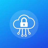 Secure cloud access icon for web, vector