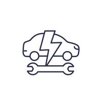 electric car, ev service line icon vector