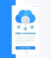 Edge computing mobile banner design vector