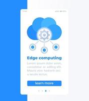 diseño de banner móvil de edge computing vector