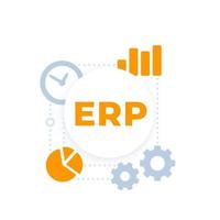 diseño de icono de vector de solución erp