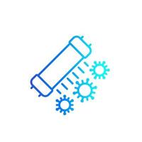 UV-C lamp for disinfection line icon vector