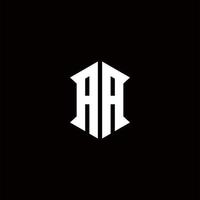 aa logo monograma con plantilla de diseños de forma de escudo