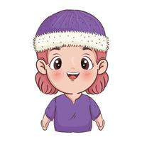 Girl cartoon with hat vector design