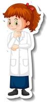 Scientist girl cartoon character in standing pose vector