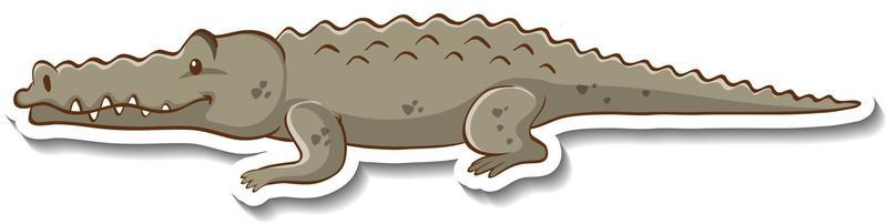 Sticker design with cute crocodile isolated