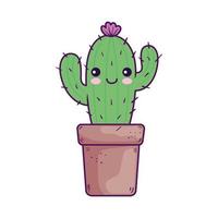 diseño de vector de dibujos animados de cactus kawaii