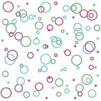 Colored abstract line bubble circle geometric shape pattern. Vector illustration on white background