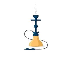 emblema de la cachimba de fumar. banner de shisha. Nargile hubbly burbujeante pipa de humo y relajación. salón árabe café bar y menú hooka humo ilustración plana