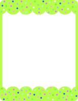 Empty green curl frame banner template vector