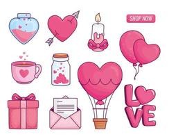 Love icon collection vector design