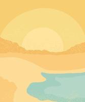 exotic beach abstract landscape scene vector