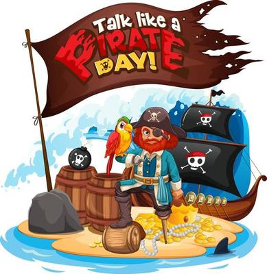 Talk like a pirate day font with Captain Hook On The Island