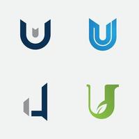 U letter logo alphabet design icon for company vector