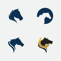Diseño de ilustración de vector de plantilla de logotipo de caballo