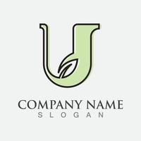 U letter logo alphabet design icon for company vector