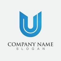 U letter logo alphabet design icon for company vector