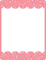 Empty pink curl frame banner template vector