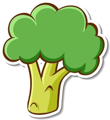 Sticker design with a broccoli isolated