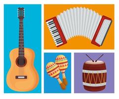 Music instruments icon collection vector design