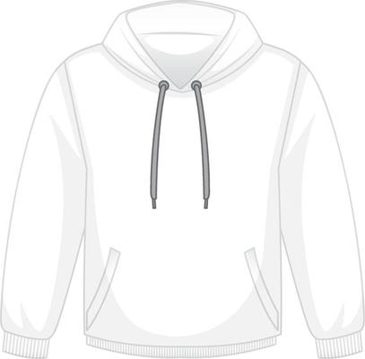 Front of basic white hoodie isolated