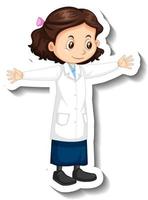 Scientist girl cartoon character in standing pose vector