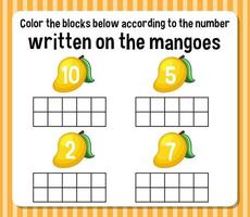 Math count number worksheet vector