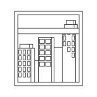 window with cityscape view scene vector