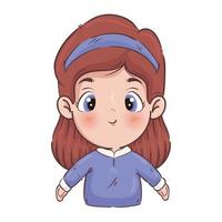 dibujos animados de niña con diseño de vector de jersey azul