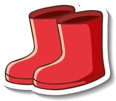 A sticker template with red boots isolated
