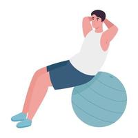 Man doing exercise with ball vector design