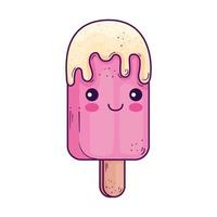 Diseño de vector de dibujos animados de helado kawaii