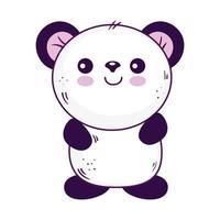 Diseño de vector de dibujos animados animal oso panda kawaii