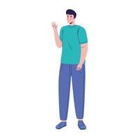 young man standing avatar character vector