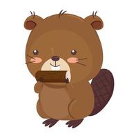 Kawaii beaver animal cartoon vector design